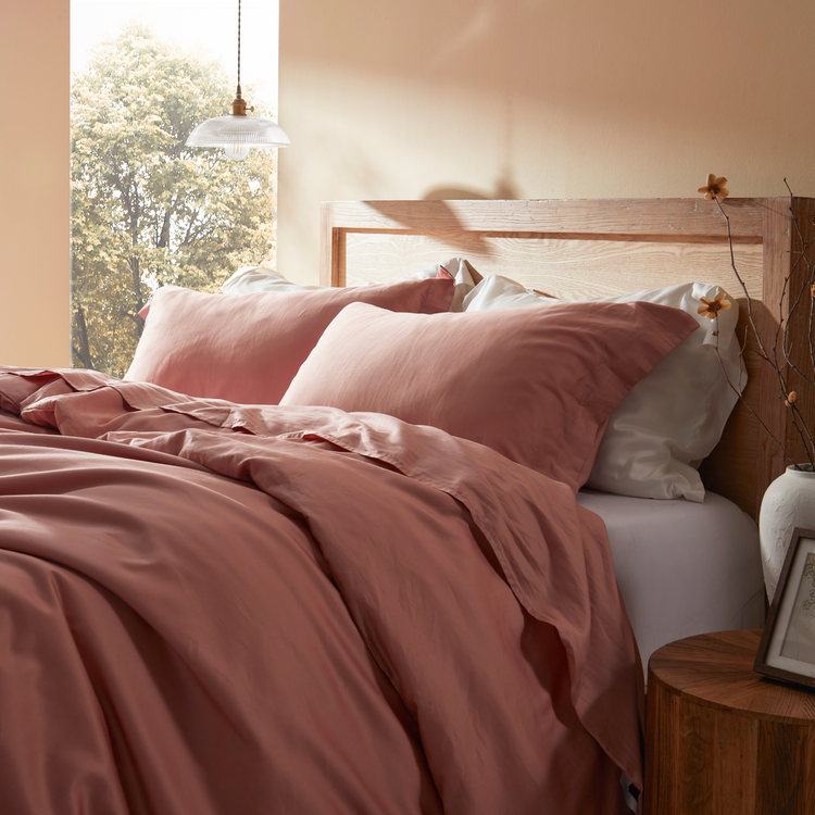 Overcloud® Sateen Egyptian Cotton Sheet Set-Mellow Rose-500TC